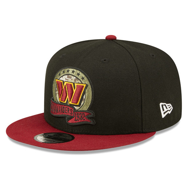 Washington Commanders NFL 2022 Salute to Service 9FIFTY Snapback Hat - Black/Burgundy