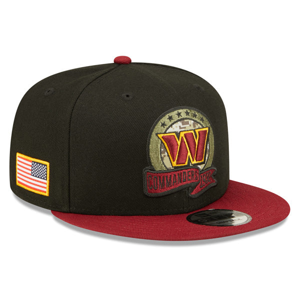 Washington Commanders NFL 2022 Salute to Service 9FIFTY Snapback Hat - Black/Burgundy