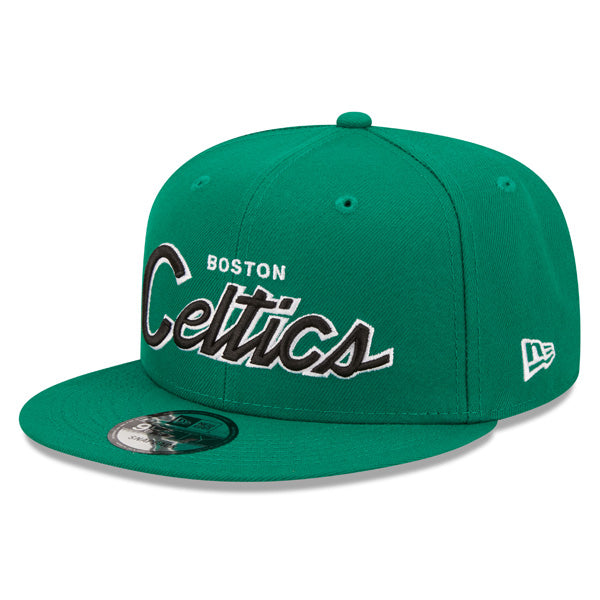 Boston Celtics New Era NBA CLASSIC SCRIPT Snapback Hat – Green/Black