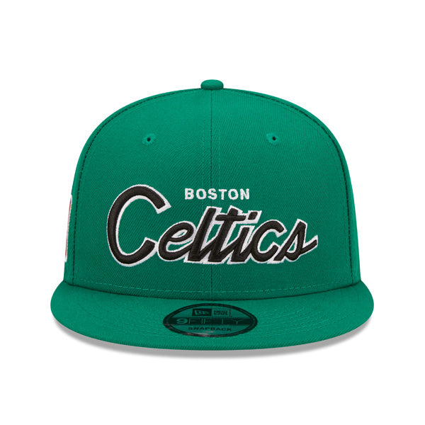 Boston Celtics New Era NBA CLASSIC SCRIPT Snapback Hat – Green/Black