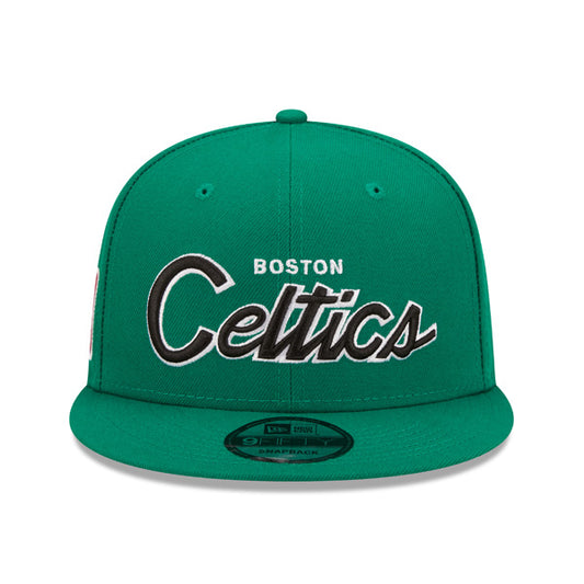 Boston Celtics New Era NBA CLASSIC SCRIPT Snapback Hat – Green/Black