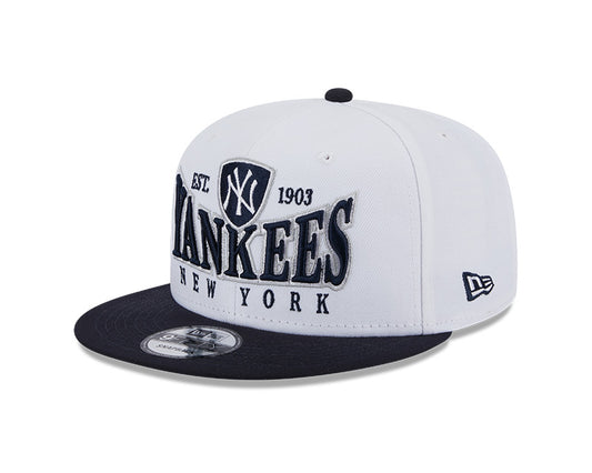 New York Yankees MLB New Era CREST 9Fifty Snapback Hat - White/Navy