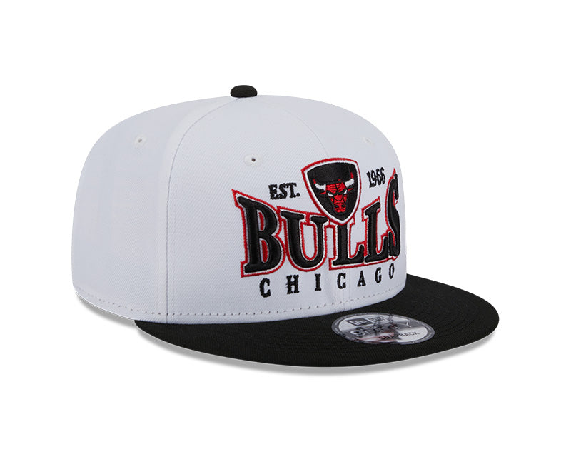 Chicago Bulls NBA New Era CREST 9Fifty Snapback Hat - White/Black