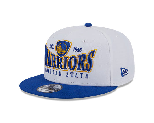Golden State Warriors NBA New Era CREST 9Fifty Snapback Hat - White/Royal