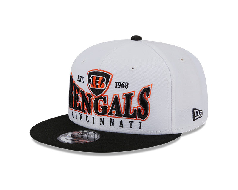 Cincinnati Bengals NFL New Era CREST 9Fifty Snapback Hat - White/Black