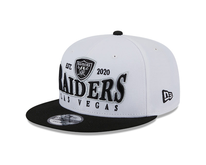 Las Vegas Raiders NFL New Era CREST 9Fifty Snapback Hat - White/Black