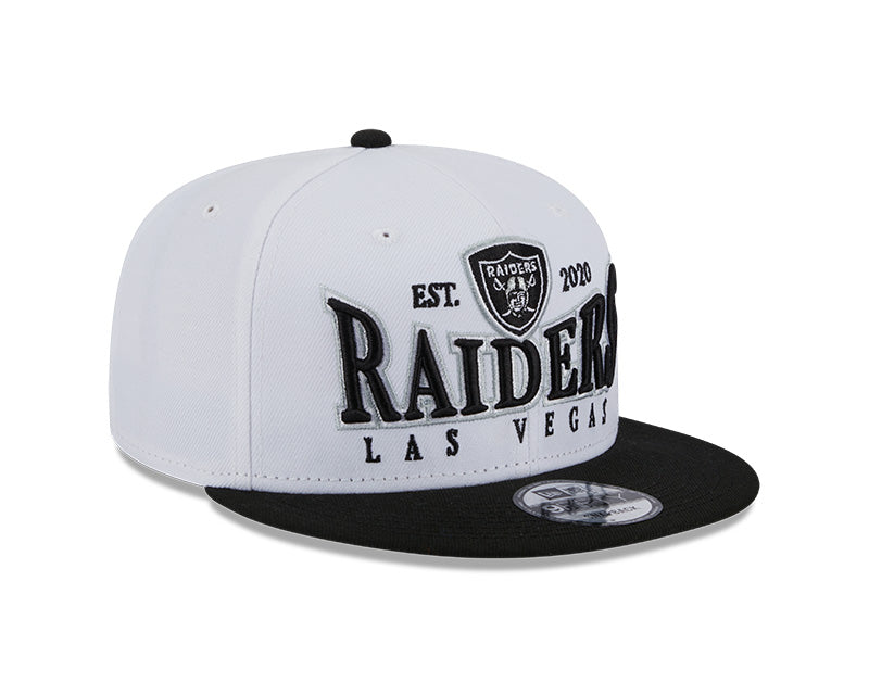 Las Vegas Raiders NFL New Era CREST 9Fifty Snapback Hat - White/Black