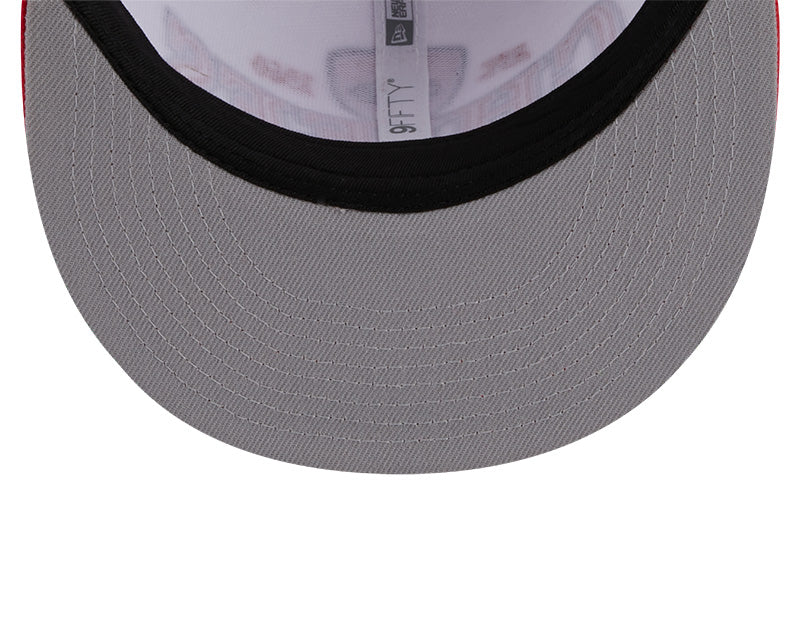 San Francisco NFL 49ers New Era CREST 9Fifty Snapback Hat - White/Scarlet