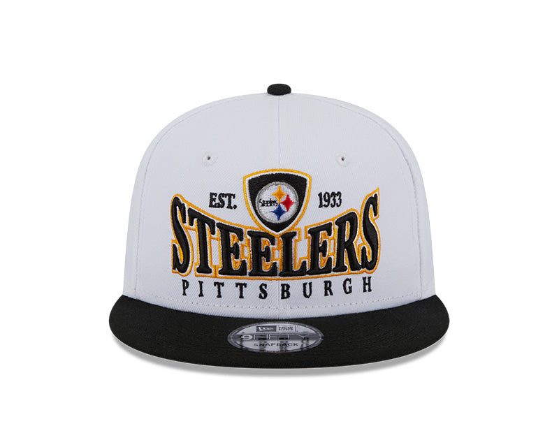 Pittsburgh Steelers NFL New Era CREST 9Fifty Snapback Hat - White/Black