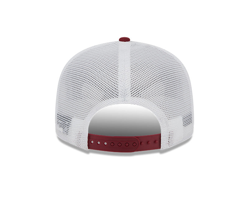 Washington Commanders NFL New Era THE CLUB TRUCKER 9Fifty Snapback Mesh Hat - Burgundy/White