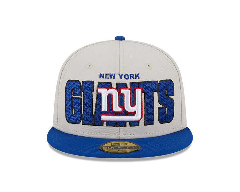 New York Giants New Era 2023 NFL Draft On-Stage 59FIFTY Fitted Hat - Stone/Navy