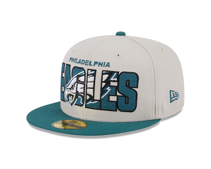 Philadelphia Eagles New Era 2023 NFL Draft On-Stage 59FIFTY Fitted Hat - Stone/Green