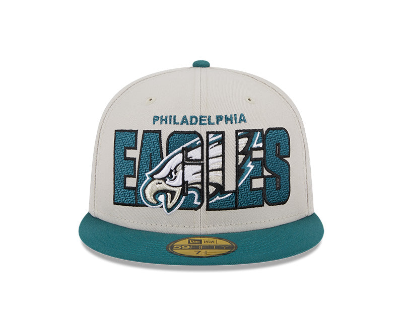 Philadelphia Eagles New Era 2023 NFL Draft On-Stage 59FIFTY Fitted Hat - Stone/Green