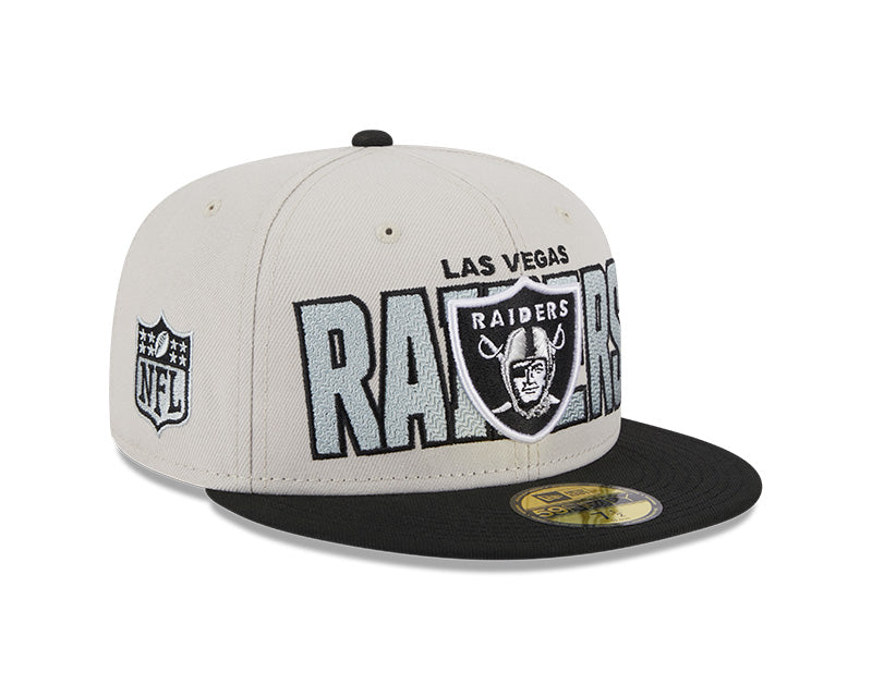 Las Vegas Raiders New Era 2023 NFL Draft On-Stage 59FIFTY Fitted Hat - Stone/Black