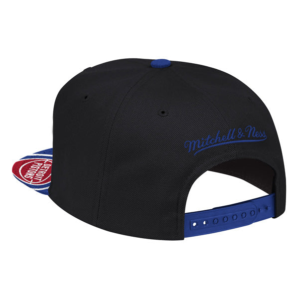 Detroit Pistons Mitchell & Ness SNAP SHOT Snapback NBA Hat- Black/Royal/Red