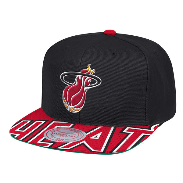 Miami Heat HWC Mitchell & Ness SNAP SHOT Snapback NBA Hat- Black/Red