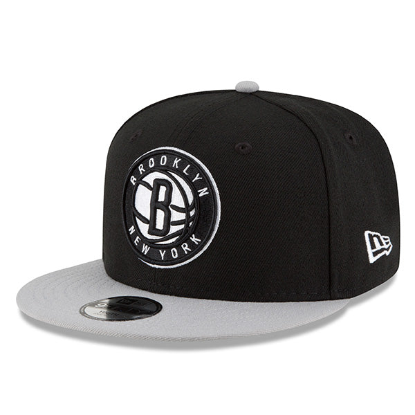 Brooklyn Nets New Era YOUTH 9Fifty Snapback Adjustable NBA Hat - Black/Gray