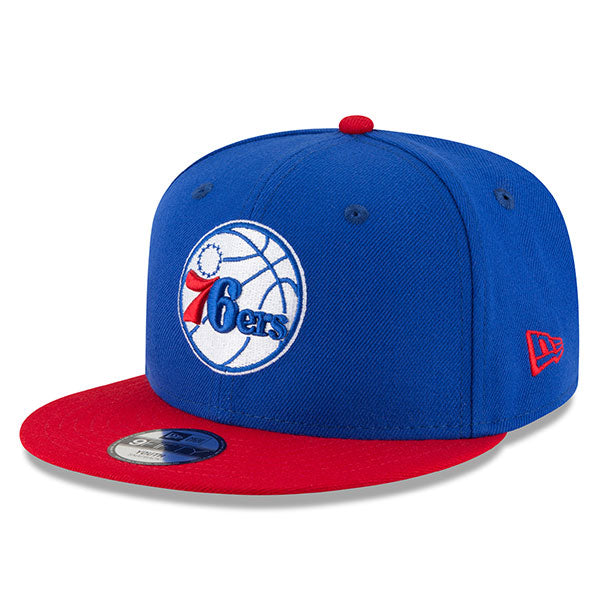 Philadelphia 76ers New Era YOUTH 9Fifty Snapback Adjustable NBA Hat - Royal/Red