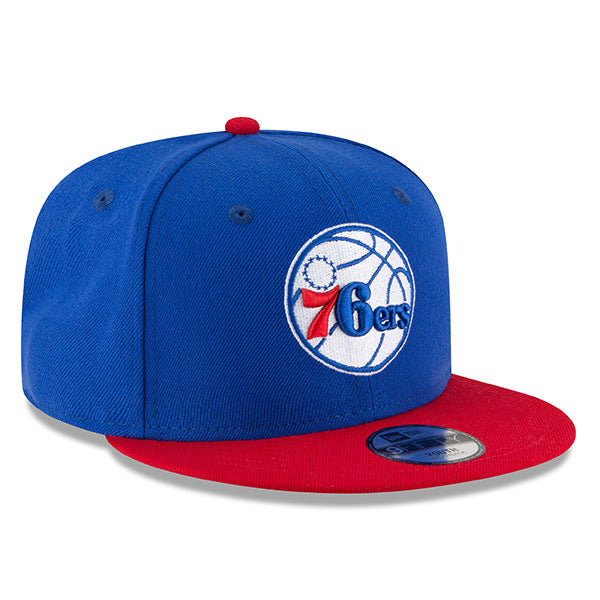 Philadelphia 76ers New Era YOUTH 9Fifty Snapback Adjustable NBA Hat - Royal/Red