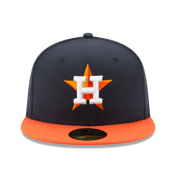 Houston Astros New Era Authentic Collection ROAD On-Field 59Fifty Fitted MLB Hat - Navy/Orange