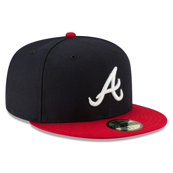 Atlanta Braves New Era Authentic Collection Home On-Field Fitted 59Fifty MLB Hat - Navy/Red