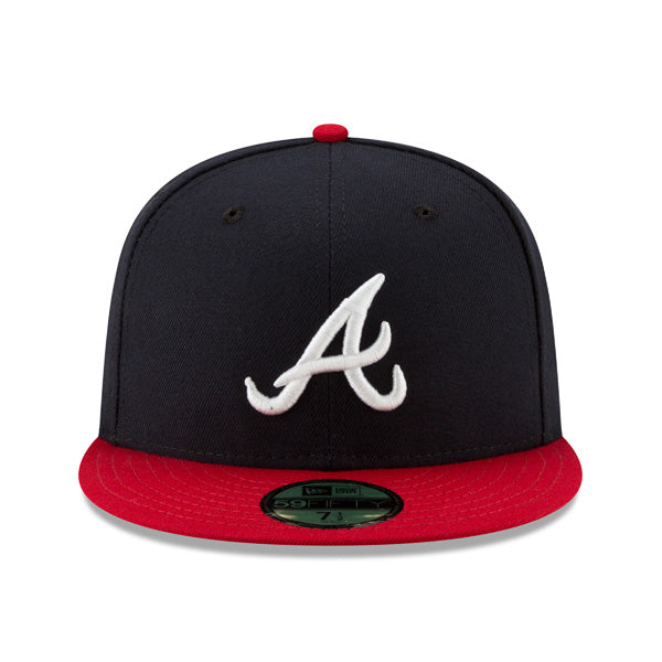 Atlanta Braves New Era Authentic Collection Home On-Field Fitted 59Fifty MLB Hat - Navy/Red