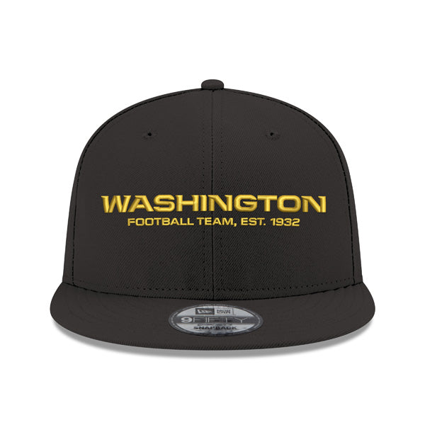 Washington Football Team New Era Secondary Logo 9FIFTY Snapback Hat = Black/Yellow
