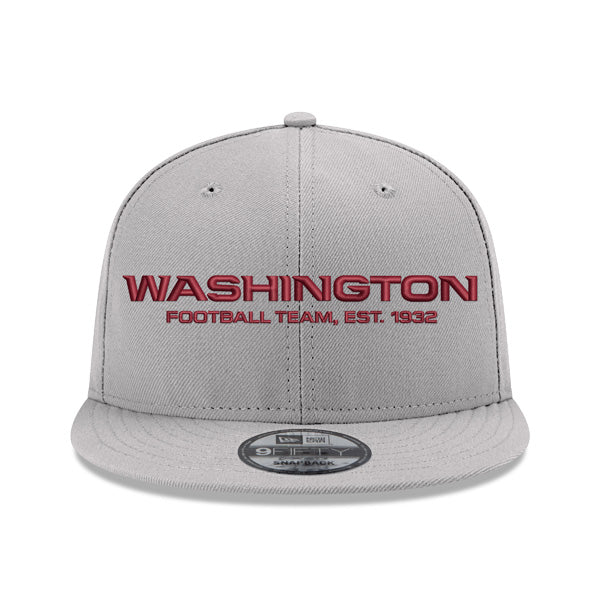 Washington Football Team New Era Secondary Logo 9FIFTY Snapback Hat = Gray/Maroon