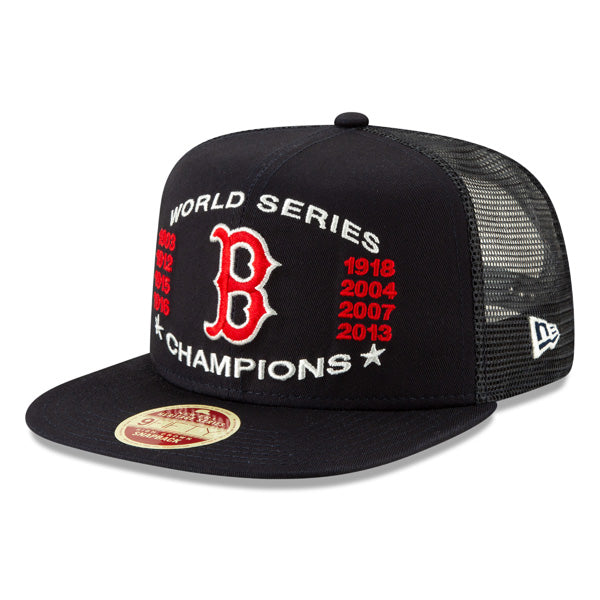 Boston Red Sox New Era Vintage Trucker Championship Series 9Fifty Snapback Mesh Hat - Navy