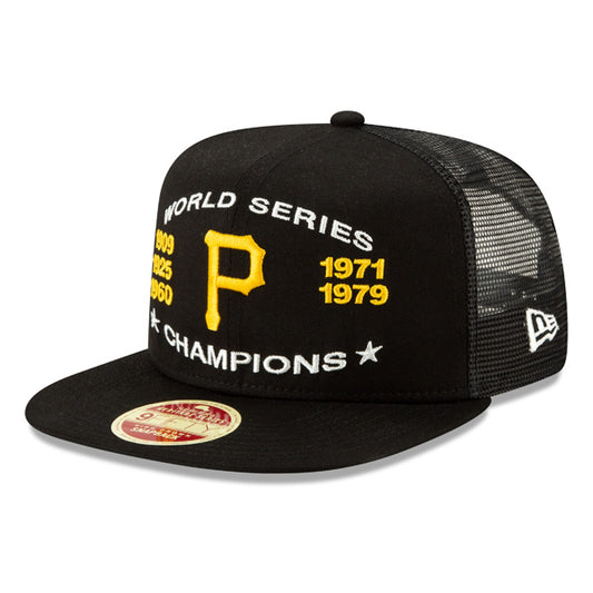 Pittsburgh Pirates New Era Vintage Trucker Championship Series 9Fifty Snapback Mesh Hat - Black