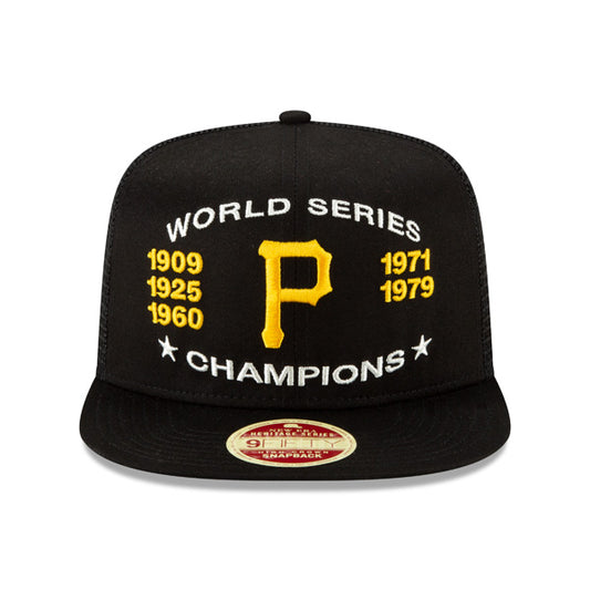 Pittsburgh Pirates New Era Vintage Trucker Championship Series 9Fifty Snapback Mesh Hat - Black