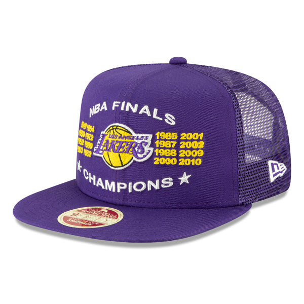 Los Angeles Lakers New Era Vintage Trucker Championship Series 9Fifty Snapback Mesh Hat - Purple