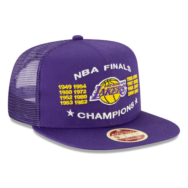 Los Angeles Lakers New Era Vintage Trucker Championship Series 9Fifty Snapback Mesh Hat - Purple