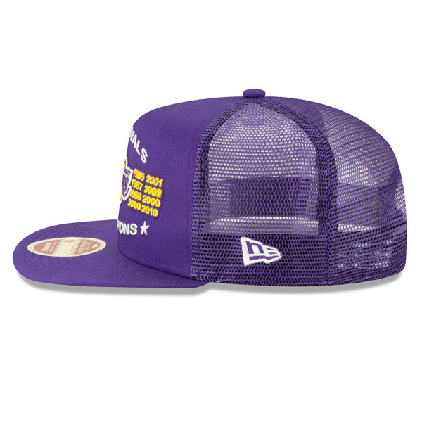 Los Angeles Lakers New Era Vintage Trucker Championship Series 9Fifty Snapback Mesh Hat - Purple