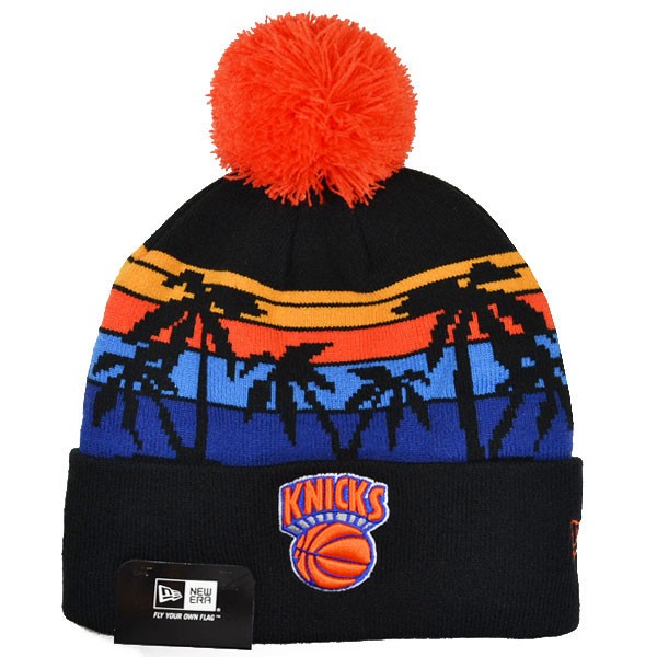 New York Knicks WINTER TIDE KNIT New Era Cuffed Pom NBA Hat