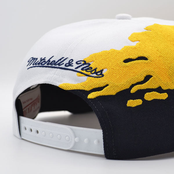 Michigan Wolverines NCAA Mitchell & Ness PAINTBRUSH Snapback Hat - Navy/Yellow