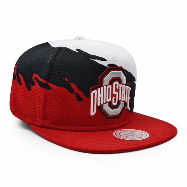 Ohio State Buckeyes NCAA Mitchell & Ness PAINTBRUSH Snapback Hat - Red/Black