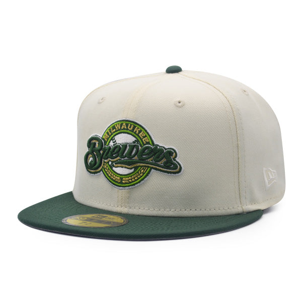 Milwaukee Brewers 2002 ALL-STAR GAME Exclusive New Era 59Fifty Fitted Hat - Chrome/Pine/Gold Metallic