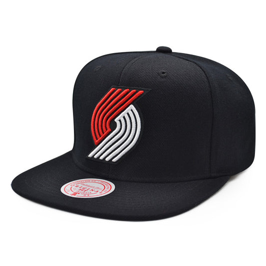 Portland Trailblazers NBA Mitchell & Ness CLASSIC LOGO Snapback Hat - Black