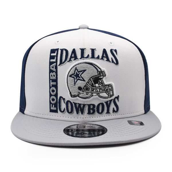 Dallas Cowboys New Era HELMET HIT 9Fifty Snapback NFL Hat – White/Gray/Navy