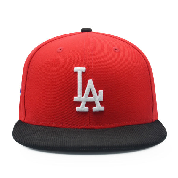 Los Angeles Dodgers 40th ANNIVERSARY Exclusive New Era 59Fifty CORD Fitted Hat – Red/Black