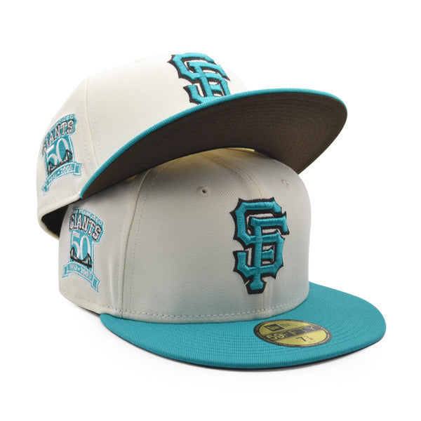 San Francisco Giants 50th Anniversary Exclusive New Era 59Fifty Fitted Hat – Chrome/Teal/Chocolate UV