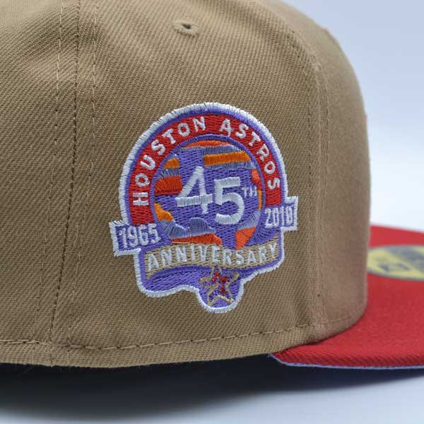 Houston Astros 45th ANNIVERSARY Exclusive New Era 59Fifty Fitted Hat – Khaki/Red