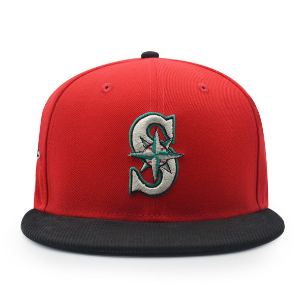 Seattle Mariners 20th ANNIVERSARY Exclusive New Era 59Fifty CORD Fitted Hat – Red/Black