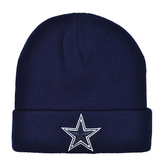 Dallas Cowboys Basic Team Logo Navy KNIT Cuffed NFL Hat
