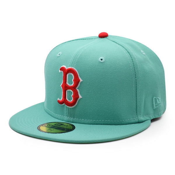 Boston Red Sox 2007 WORLD SERIES Exclusive New Era 59Fifty Fitted Hat – Mint/Red/Lime UV