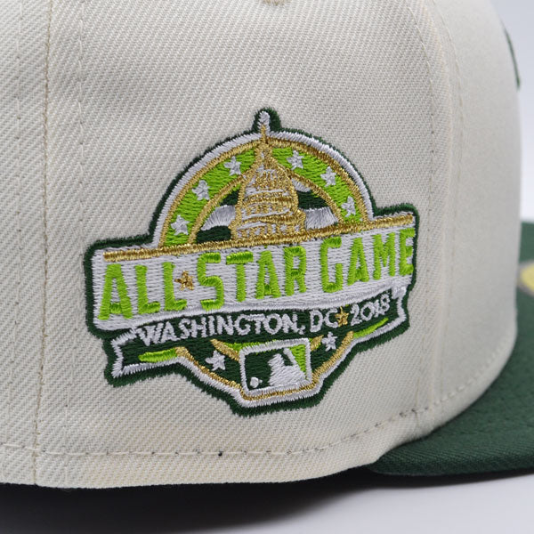 Washington Nationals 2018 ALL-STAR GAME Exclusive New Era 59Fifty Fitted Hat - Chrome/Pine/Gold Metallic