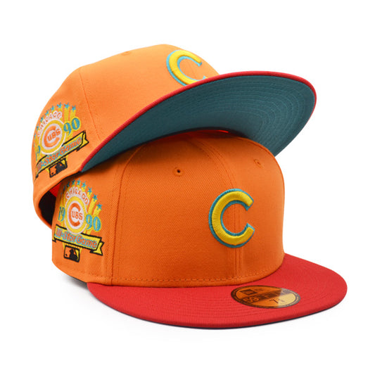 Chicago Cubs 1990 ALL-STAR GAME Exclusive New Era 59Fifty Fitted Hat –Orange/Red/Teal UV