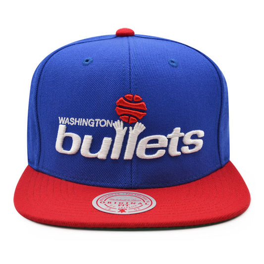 Washington Bullets Mitchell & Ness HWC TEAM GROUND 2Tone Snapback Hat - Royal/Red