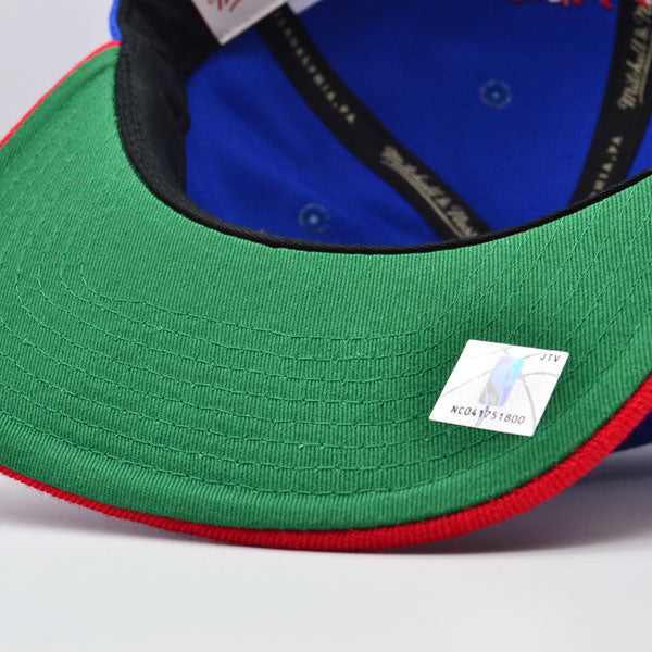 Washington Bullets Mitchell & Ness HWC TEAM GROUND 2Tone Snapback Hat - Royal/Red